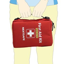[NEXTSAFE] Team Doctor First Aid Kit Red-Portable Medical Kit for Emergency, Home, Office, Car, Travel, Outdoor, Camping, Hiking-Made in Korea
